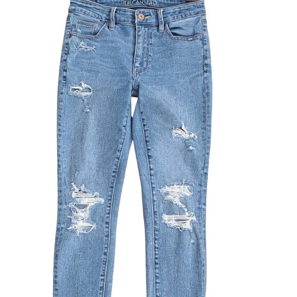 American Eagle Next Level Stretch High Rise Distressed  Jegging Size 4 - Picture 3 of 10